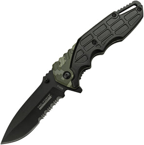 Tac Force Evolution Linerlock A/O Camo Handle Serrated Folding Knife EA030BCA