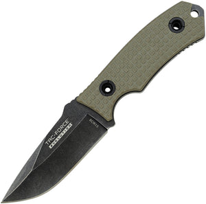 Tac Force Tan G10 Handle 8Cr13MoV Black Fixed Blade Knife w/ Sheath FIX002TN