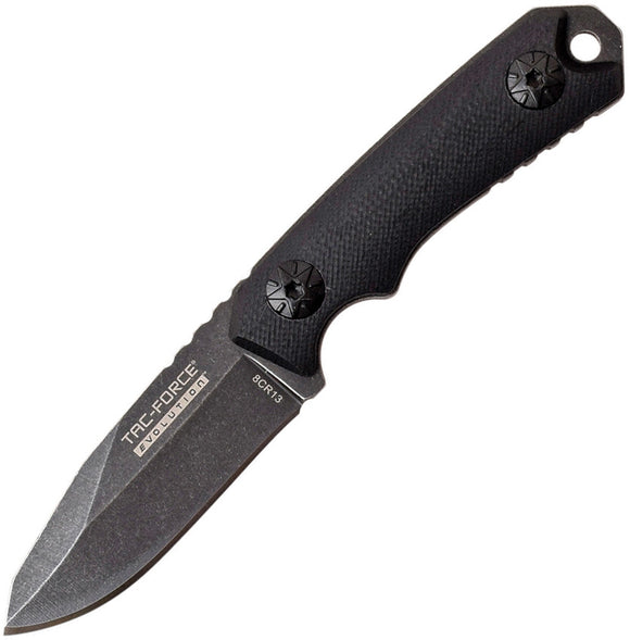 Tac Force Evolution Black G10 Handle Stainless Fixed Blade Knife EFIX009BK