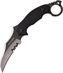 Tac Force Black G10 Handle Stonewashed Fixed Blade Knife w/ Sheath FIX002SW