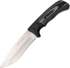 Tac Force Black Micarta Handle 3Cr13 Satin Fixed Blade Knife w/ Sheath FIX006BK