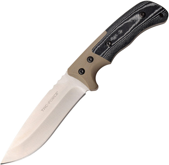 Tac Force Tan & Black Micarta Handle 3Cr13 Fixed Blade Knife w/ Sheath FIX006TN