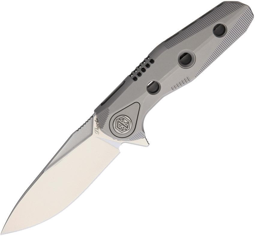 Rike Thor 4 Framelock M390 Blade Gray Titanium Handle Folding Knife RK ...