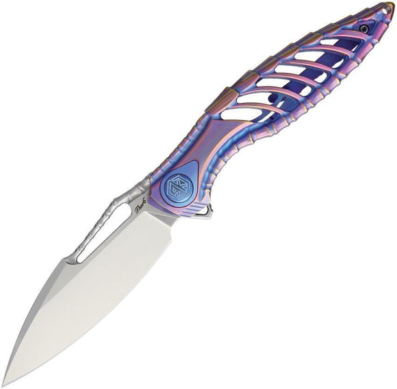 Rike Thor 6 Framelock Blue/Purple Titanium Bohler M390 Folding Knife