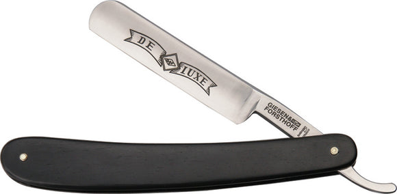 Giesen & Forsthoff Straight Razor Black Wood Folding Carbon Shaving Knife 550