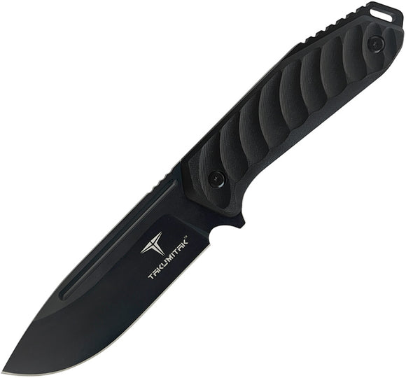 Takumitak Takumi Black Smooth G10 D2 Stainless Steel Fixed Blade Knife 208BK