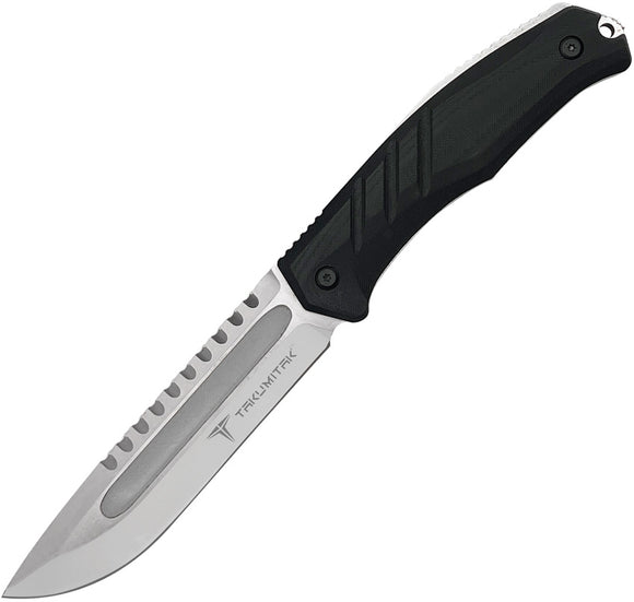 Takumitak Exit Point Black Smooth G10 D2 Steel Fixed Blade Knife F211SL
