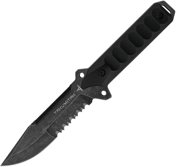 Takumitak Escort Black Smooth G10 D2 Steel Fixed Blade Knife F213SW