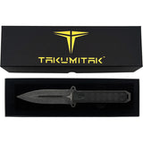 Takumitak Hitter Black Smooth G10 D2 Steel Fixed Blade Knife F214SW