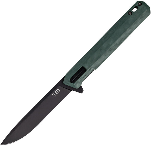 Tekto Knives F2 Bravo Linerlock OD Green G10 Folding D2 Steel Knife TF2GODBK1