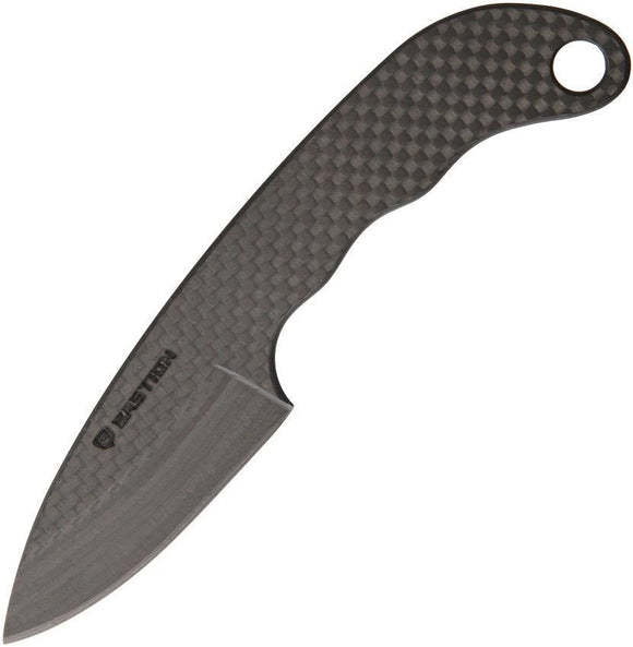 Bastion Carbon Fiber EDC Black Curved Handle Standard Edge Fixed Knife