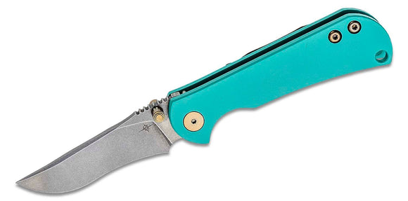 Toor Knives Chasm Framelock Teal Titanium Folding CPM-154 Pocket Knife 2402