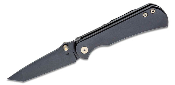Toor Knives Merchant Shadow Black Framelock Titanium Folding S35VN Knife 6834