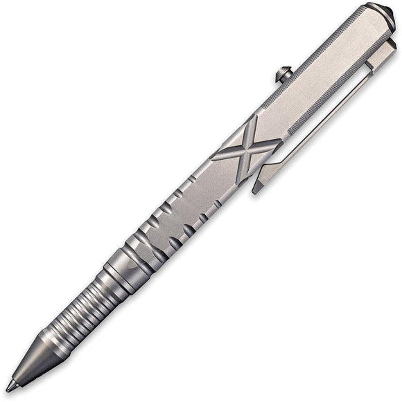 We Knife Co Tactical Satin Glass Breaker Titanium Body Bolt Action Pen