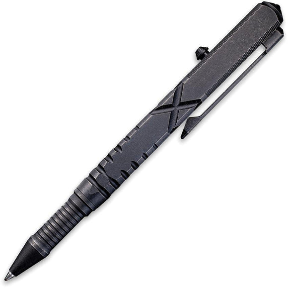 We Knife Co Tactical Black Glass Breaker Titanium Body Bolt Action Pen