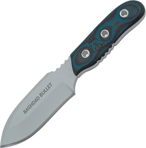 TOPS Baghdad Bullet Tactical Fixed Wide Blade Black & Blue G10 Handle Knife 03