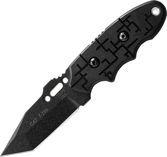 TOPS Covert Anti Terrorism Fixed Blade Black Cryptic Cyber Handle Knife 203T01