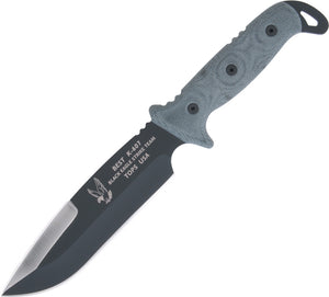 TOPS 12.25" BEST Fixed Steel Blade Black Micarta Handle Knife + Sheath 5020HP