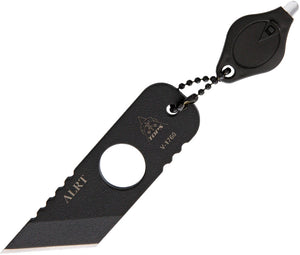 TOPS ALRT Anywhere Last Resort Tool Black Traction Blade Knife + Sheath ALRT01