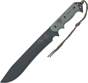 TOPS 16.5" Armageddon Fixed Traction Coating Blade Black Handle Knife ATRD01