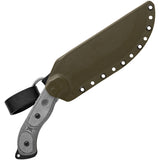TOPS Bushcrafter Kukuri Fixed Blade Black Micarta Handle Knife + Sheath BKUK01