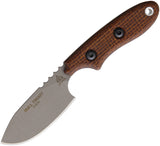 TOPS Bull Trout Fixed Blade Knife Burlap Micarta (2.75" Tumbled) BLTT01