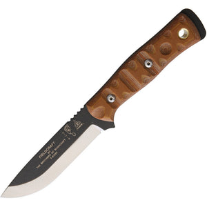 TOPS BOB Hunter Rocky Mountain/Tan Micarta 1095HC Fixed Blade Knife BROS01RMT