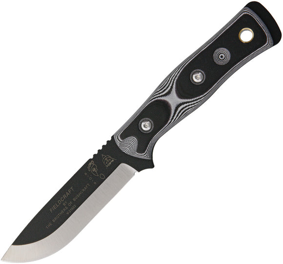 TOPS BOB Hunter Fixed Carbon Steel Blade White & Black G10 Handle Knife BROSWB