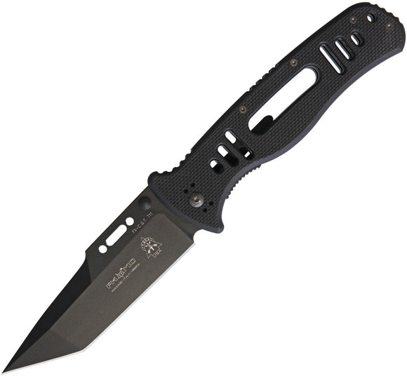 TOPS Knives Magnum Tanto Linerlock Black G10 Folding Knife CQTM711