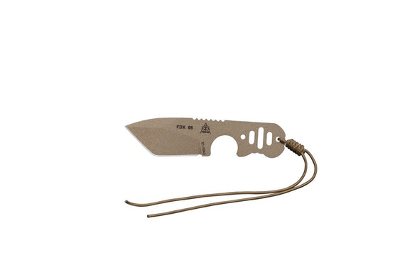 TOPS Field Duty Extreme 66 One Piece Fixed Coyote Tan Tanto Blade Knife FDX66