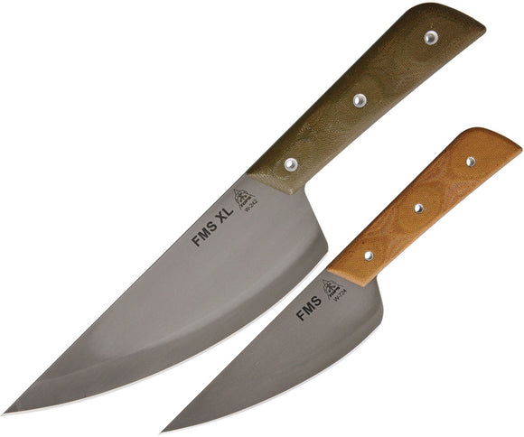 TOPS Set of 2 Frog Market Special Combo Fixed Steel Blade Knives + Sheath FMSCMB