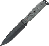 TOPS 10" Mohawk Hunter Fixed Carbon Steel Blade Black Micarta Handle Knife H01