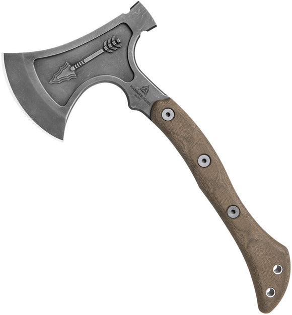 TOPS Knives Hammer Hawk 1075 Steel Full Tang Axe Hatchet OD Green 14.5