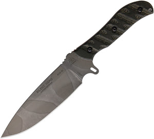 TOPS Silent Hero Rocky Mtn/Black Micarta 1095HC Camo Fixed Blade Knife HERO01C