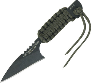 TOPS Mini Hoffman Harpoon 1095HC Black Green Fixed Blade Knife HOFHARMINI