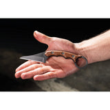 Tops Poker Tan Canvas Micarta Black 1095 Steel Fixed Blade Knife w/ Sheath KR01