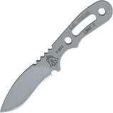 TOPS 4.25" Lil Fixer One Piece Fixed Blade Gray Tactical Handle Knife LFIX01