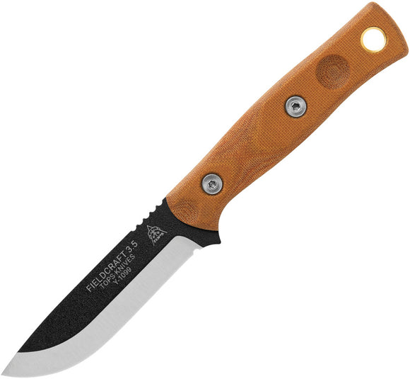 TOPS Fieldcraft 3.5 Brown Fixed Blade Knife w/ Sheath MBROS01SF