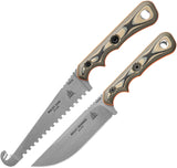TOPS Muley Skinner & Saw Combo Fixed Blade Knife w/ Leather Sheath MCMB01