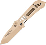 TOPS Mil SPIE Linerlock Tan Aluminum Handle Bohler N690 Stainless Knife MIL35T05