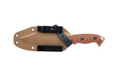 TOPS M-Pat Fixed Blade Knife Tan Canvas Micarta 1095 Steel w/ Belt Sheath MPAT01