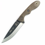 TOPS Mini Scandi Currin 1776 LTD Fixed Blade Knife Green Micarta 1095 MSK25C