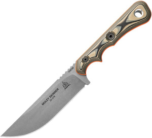 TOPS Muley Skinner Fixed Blade Knife Black & Tan G10 154CM w/ Sheath MSKIN01