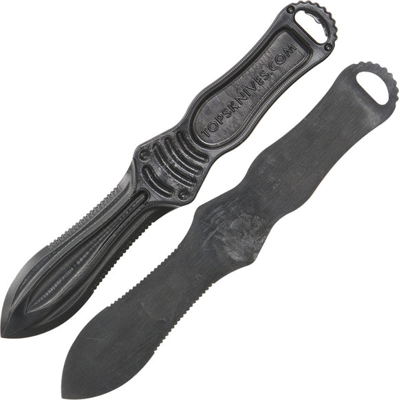TOPS 2 Piece Set of Nuk Black Fixed Serrated Blade Survival Tool Knives NUK02