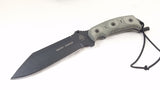 TOPS Smoke Jumper Fixed Carbon Steel Blade Black Handle Knife + Sheath SJ626