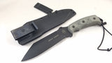 TOPS Smoke Jumper Fixed Carbon Steel Blade Black Handle Knife + Sheath SJ626