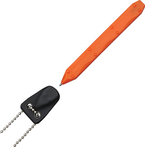 TOPS SOP Standard Issue Black Ink Blaze Orange Tactical Pen with Neck Sheath SOPR3