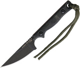 TOPS Street Scalpel 2 Black Fixed Blade Knife w/ Paracord Lanyard SSS02