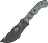 TOPS 9.5" Tom Brown Tracker T-2 Fixed Blade Black Micarta Handle Knife T010T2