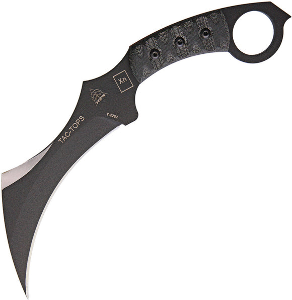 TOPS Tac Karambit Rocky Mtn/Black Micarta 1095HC Fixed Blade Knife TAC01RMT